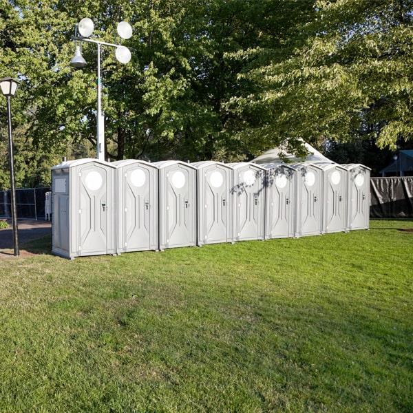 we offer delivery and pickup services for our special event porta potties, and our crew will work with you to ensure that they are delivered and picked up at a convenient time for your event